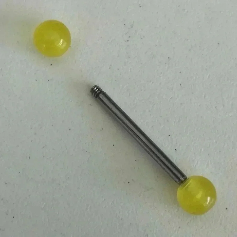 10 Piece Glow in the Dark Tongue Piercing Studs Rings Balls NWT